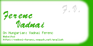 ferenc vadnai business card